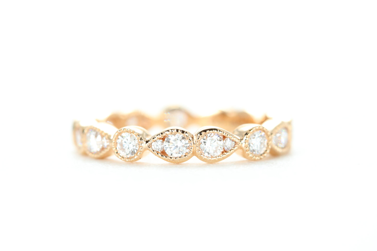 Art Deco Diamond Eternity Ring Rose Gold