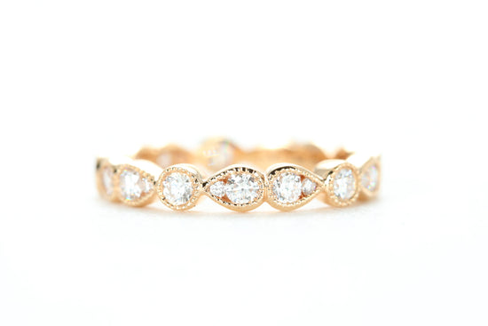 Art Deco Diamond Eternity Ring Rose Gold