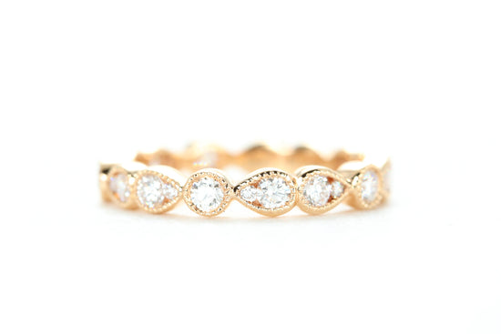 Art Deco Diamond Eternity Ring Rose Gold