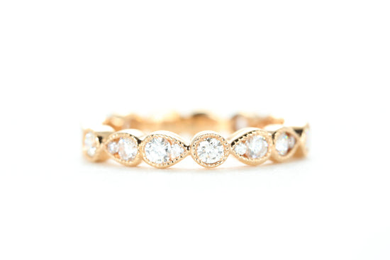 Art Deco Diamond Eternity Ring Rose Gold