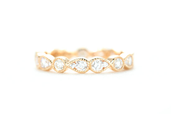 Art Deco Diamond Eternity Ring Rose Gold