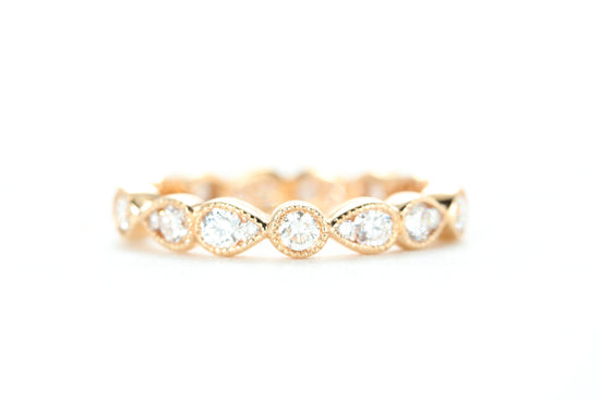 Art Deco Diamond Eternity Ring Rose Gold