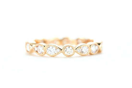 Art Deco Diamond Eternity Ring Rose Gold