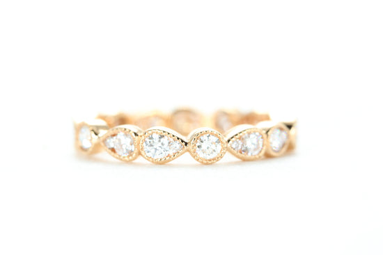 Art Deco Diamond Eternity Ring Rose Gold