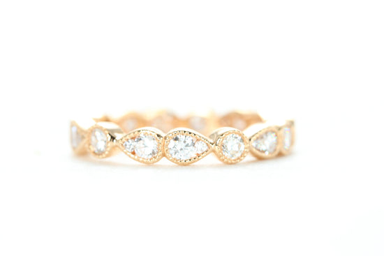 Art Deco Diamond Eternity Ring Rose Gold