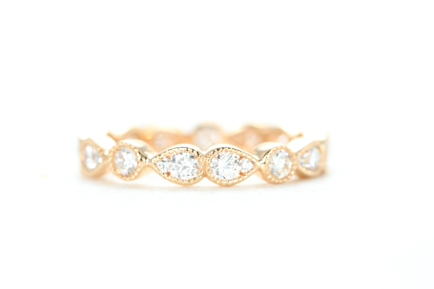 Art Deco Diamond Eternity Ring Rose Gold