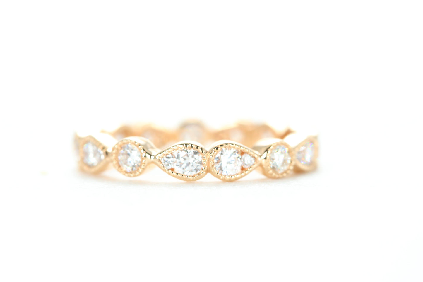 Load image into Gallery viewer, Art Deco Diamond Eternity Ring Rose Gold
