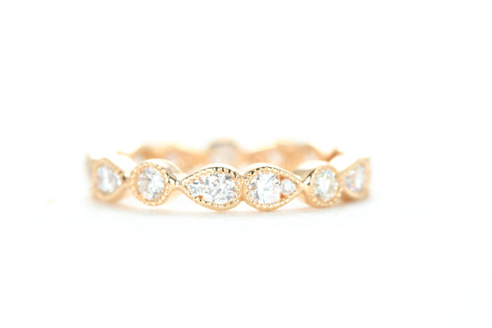 Art Deco Diamond Eternity Ring Rose Gold