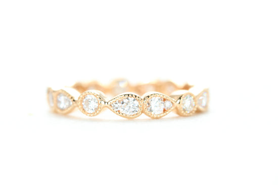 Art Deco Diamond Eternity Ring Rose Gold