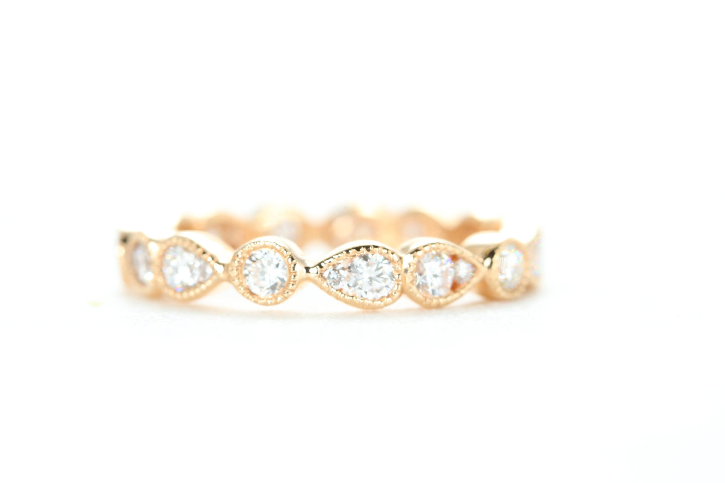 Art Deco Diamond Eternity Ring Rose Gold