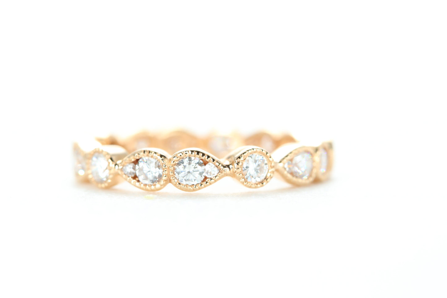 Art Deco Diamond Eternity Ring Rose Gold