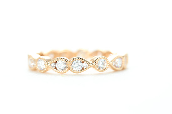 Art Deco Diamond Eternity Ring Rose Gold