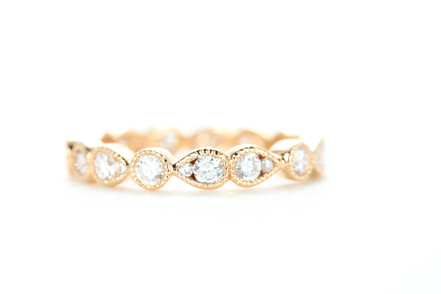 Art Deco Diamond Eternity Ring Rose Gold