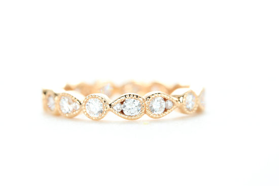 Art Deco Diamond Eternity Ring Rose Gold