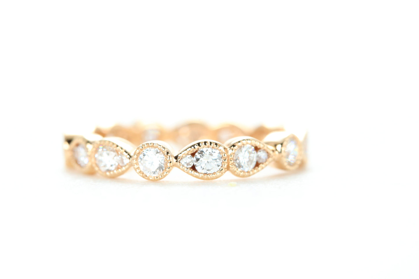 Art Deco Diamond Eternity Ring Rose Gold