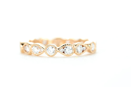 Art Deco Diamond Eternity Ring Rose Gold