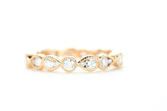 Art Deco Diamond Eternity Ring Rose Gold