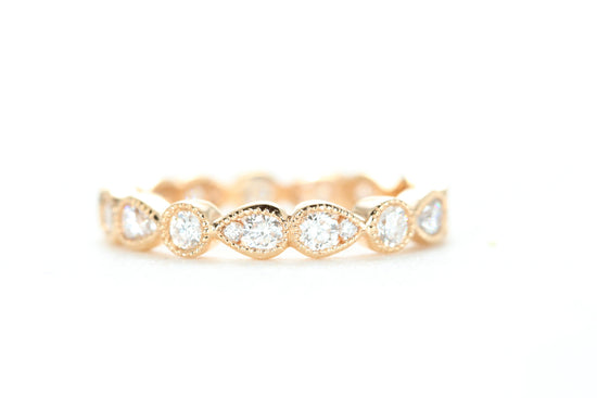 Art Deco Diamond Eternity Ring Rose Gold