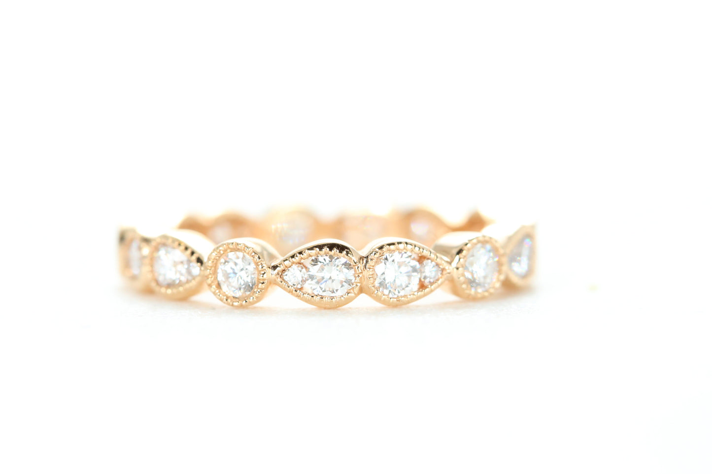 Art Deco Diamond Eternity Ring Rose Gold