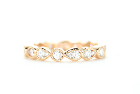 Art Deco Diamond Eternity Ring Rose Gold