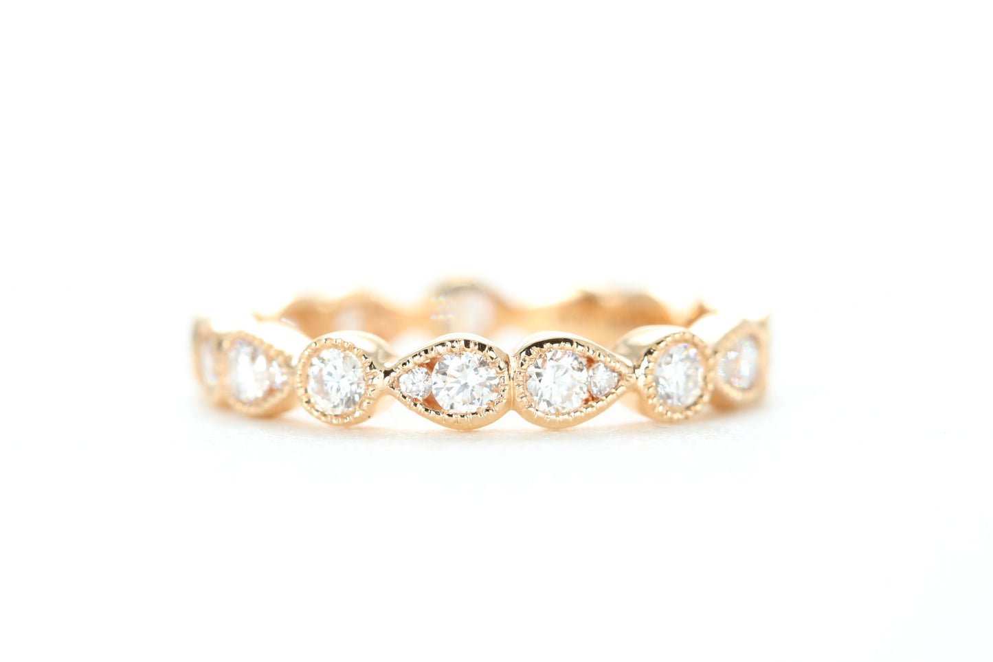 Art Deco Diamond Eternity Ring Rose Gold