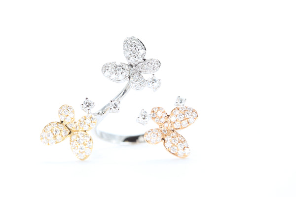 Butterfly Trio Diamond Ring