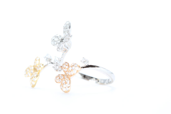 Butterfly Trio Diamond Ring