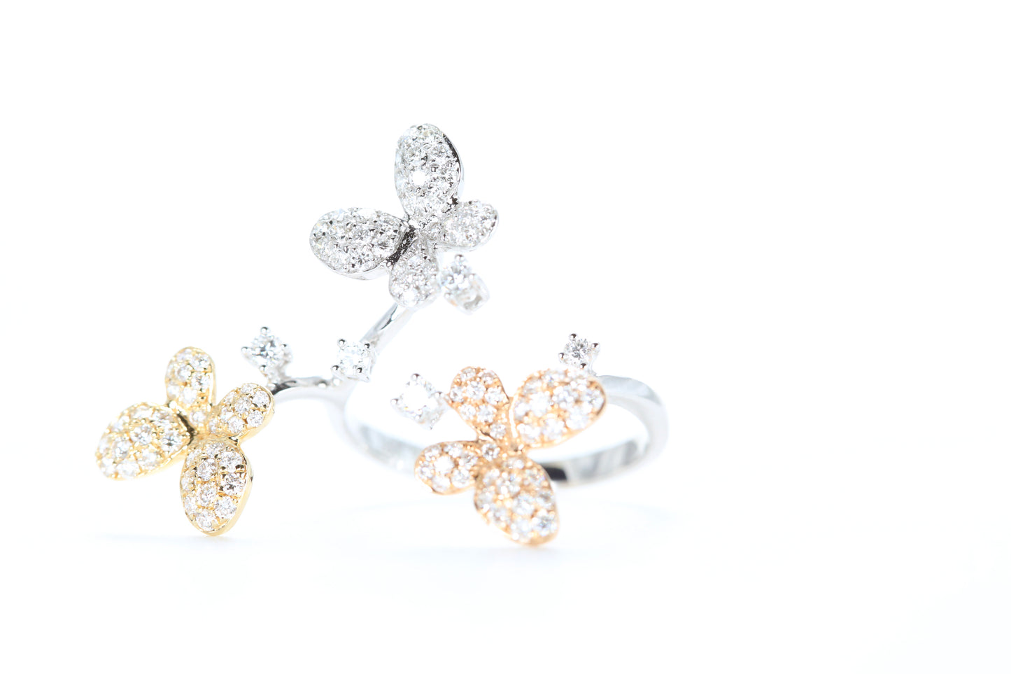 Butterfly Trio Diamond Ring