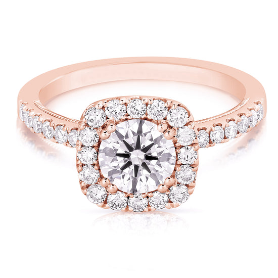 Load image into Gallery viewer, 1 CT CENTER ROUND CUSHION-HALO LAB GROWN ENGAGEMENT RING
