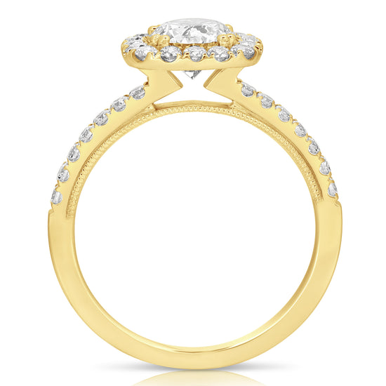 2 CT CENTER ROUND CUSHION-HALO LAB GROWN ENGAGEMENT RING