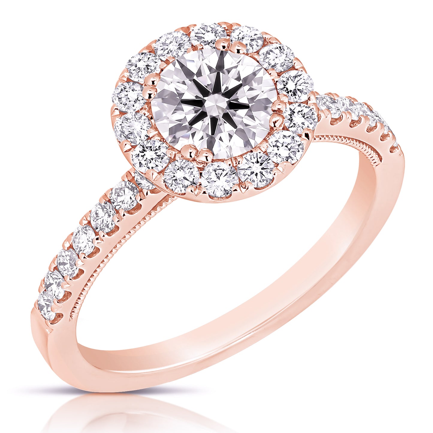 Load image into Gallery viewer, 1 CT CENTER ROUND HALO LAB GROWN ENGAGEMENT RING
