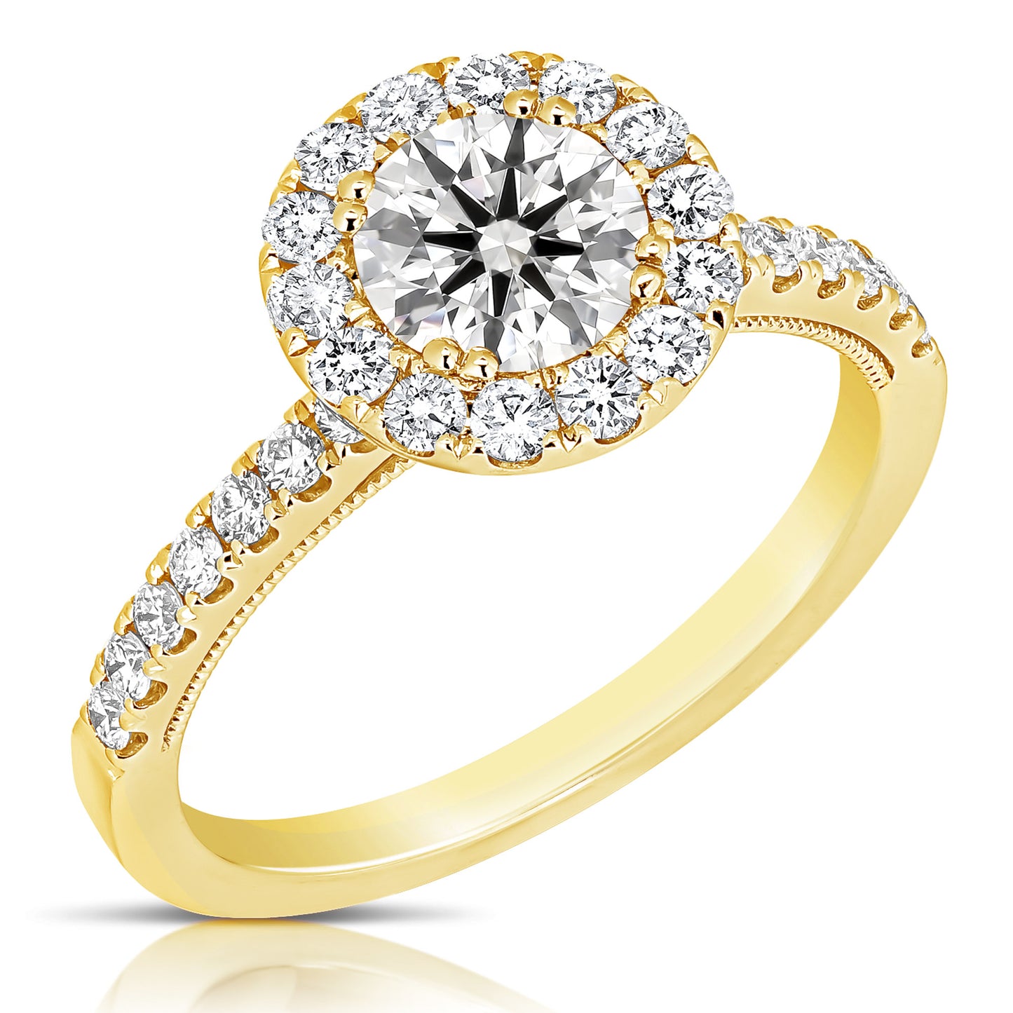 2 CT CENTER ROUND HALO LAB GROWN ENGAGEMENT RING