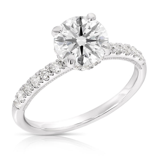 1 1/2 CT CENTER ROUND H-HALO LAB GROWN ENGAGEMENT RING