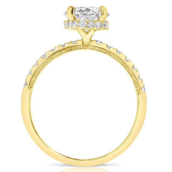 Load image into Gallery viewer, 1 1/2 CT CENTER ROUND H-HALO LAB GROWN ENGAGEMENT RING
