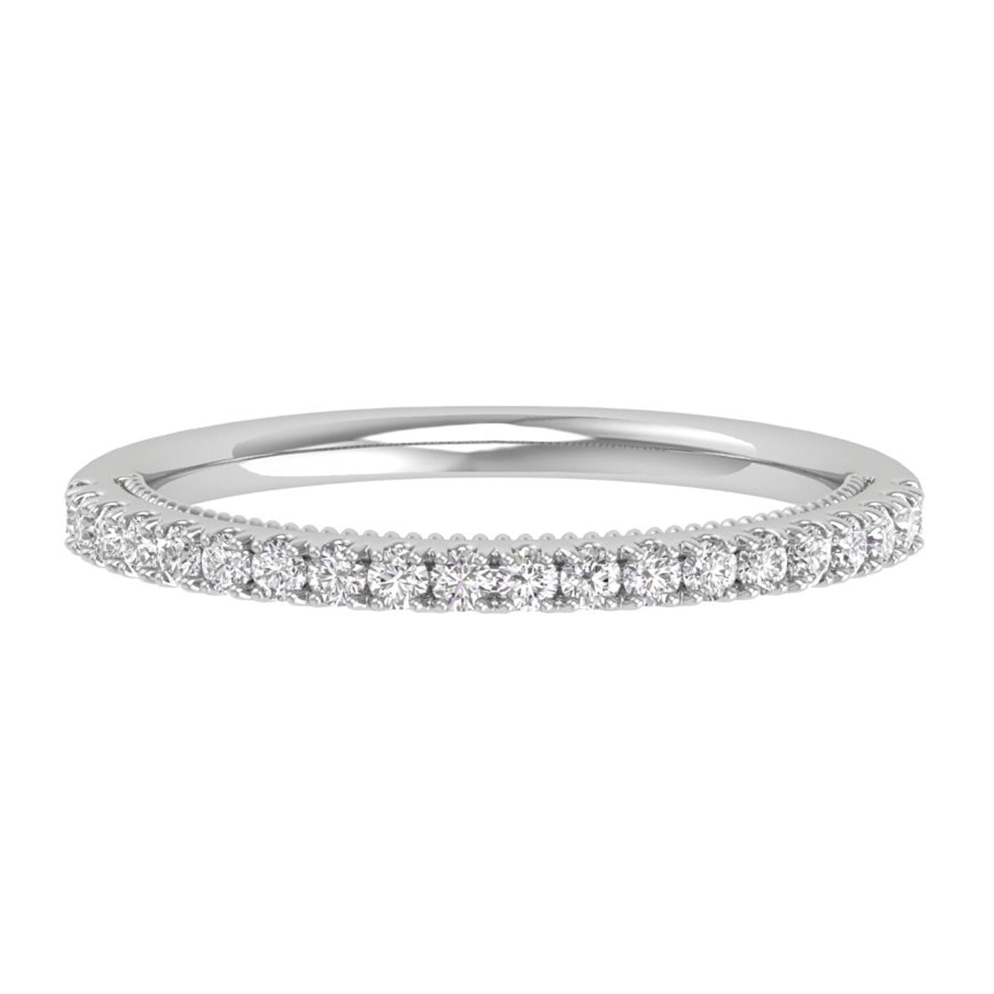 1/4 CTW COLORLESS FLAWLESS FRENCH PAVÉ WITH MILGRAIN WEDDING BAND