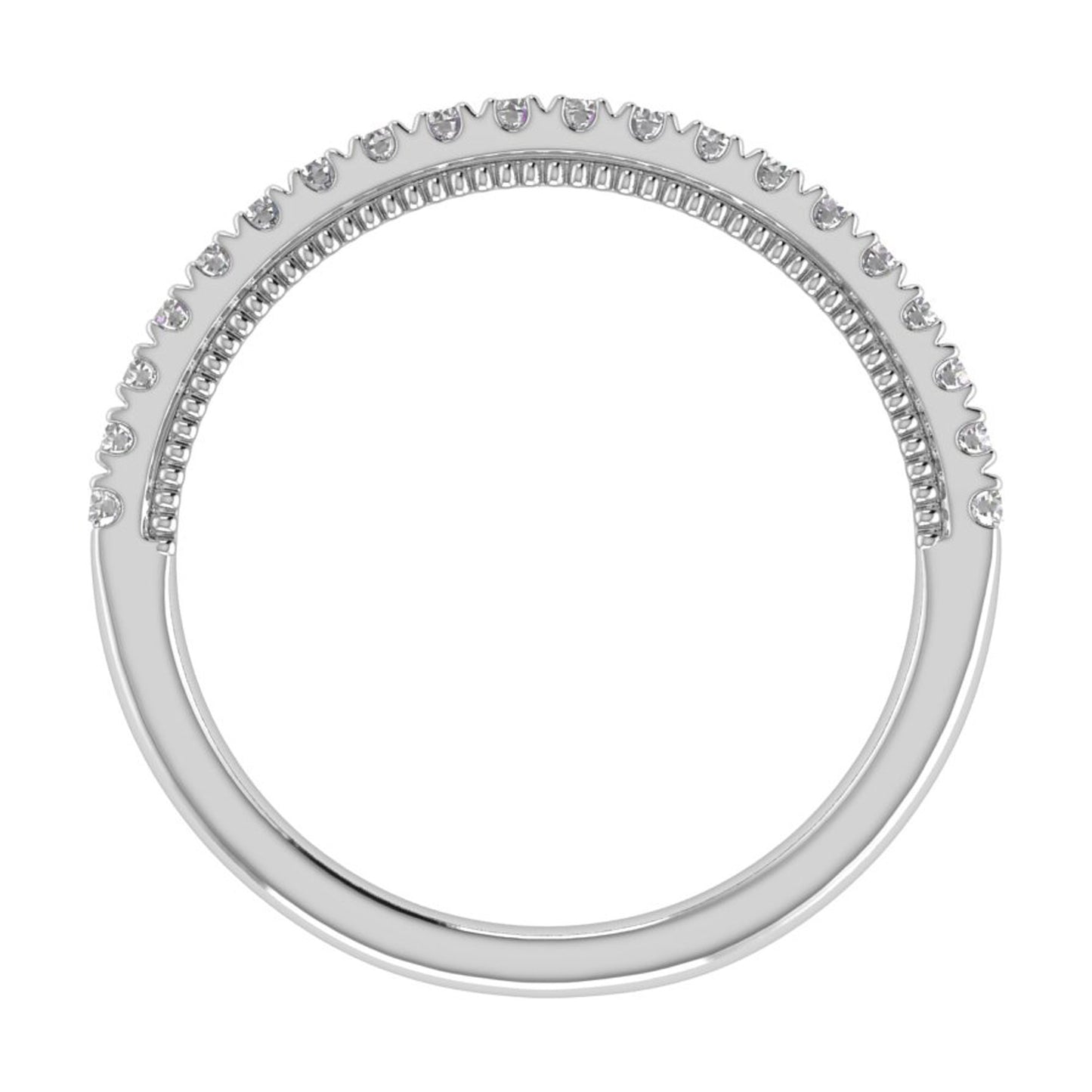 1/4 CTW COLORLESS FLAWLESS FRENCH PAVÉ WITH MILGRAIN WEDDING BAND