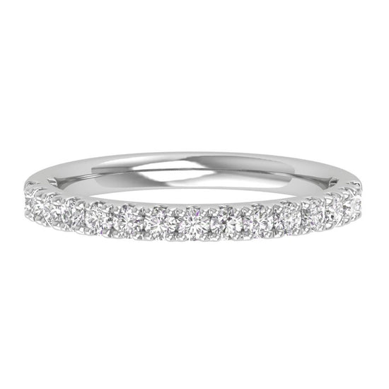 1/2 CTW COLORLESS FLAWLESS FRENCH PAVÉ WITH MILGRAIN WEDDING BAND