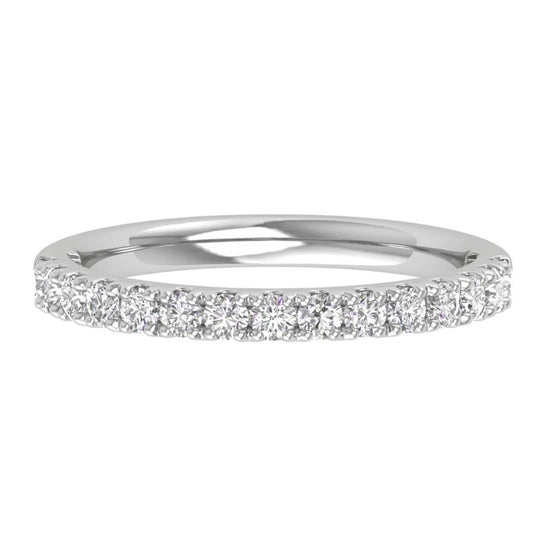 1/2 CTW COLORLESS FLAWLESS FRENCH PAVE WITH MILGRAIN WEDDING BAND