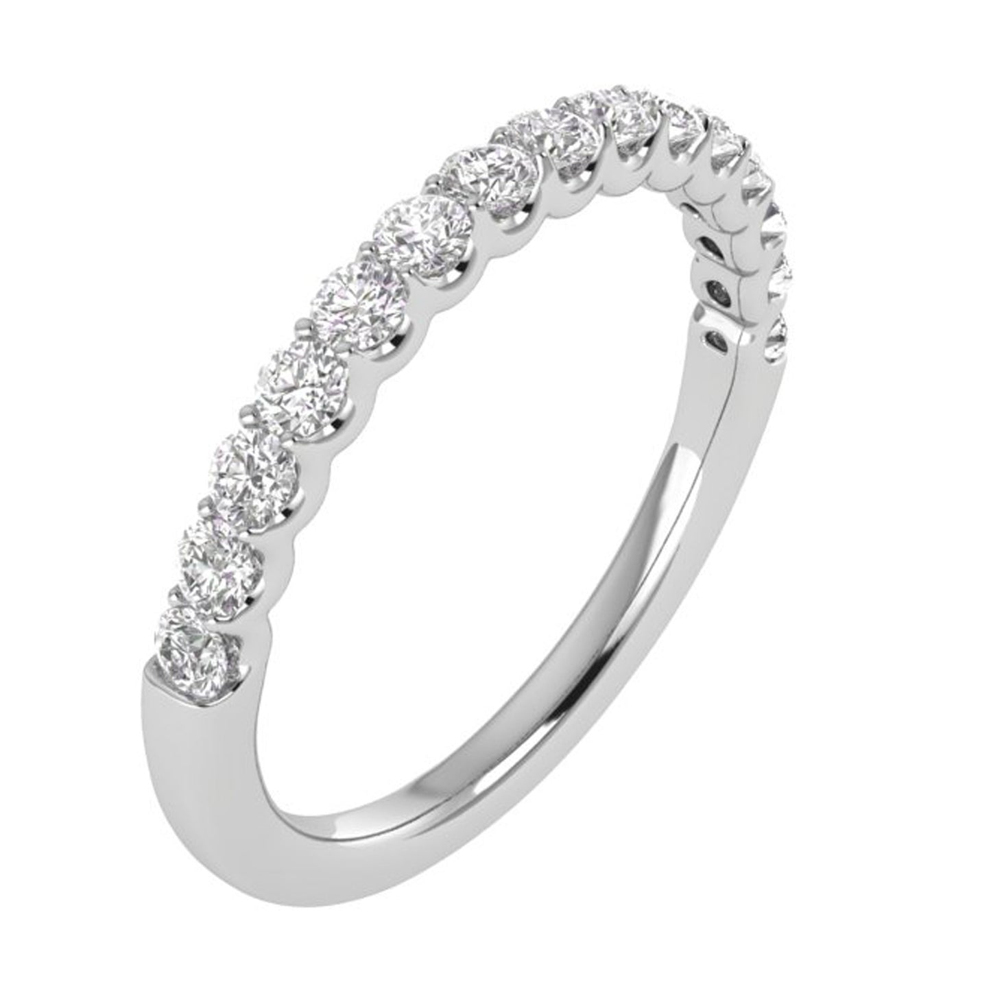 1/2 CTW COLORLESS FLAWLESS U-PRONG WEDDING BAND