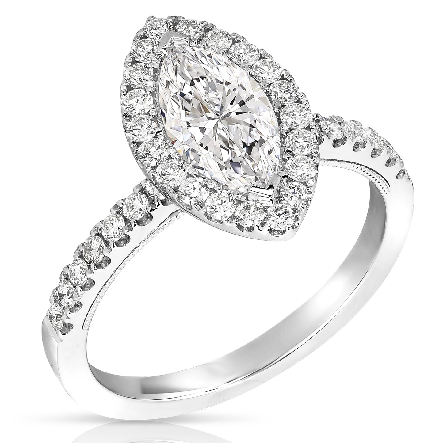 CT CENTER MARQUISE HALO DIAMOND ENGAGEMENT RING – JGJC
