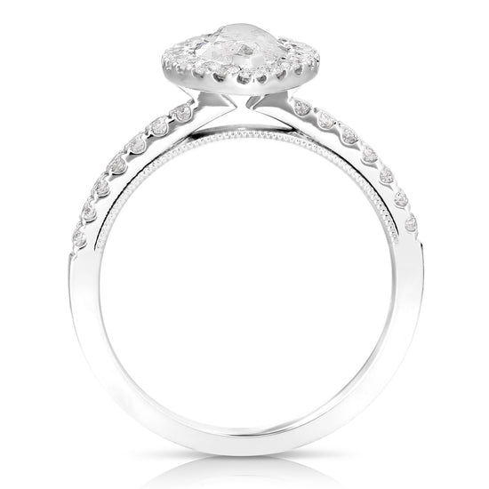 1 CT CENTER MARQUISE HALO DIAMOND ENGAGEMENT RING