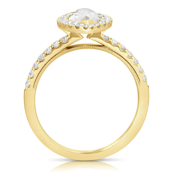 1 CT CENTER MARQUISE HALO DIAMOND ENGAGEMENT RING