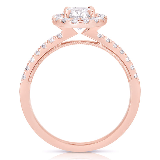 1 CT CENTER OVAL HALO DIAMOND ENGAGEMENT RING