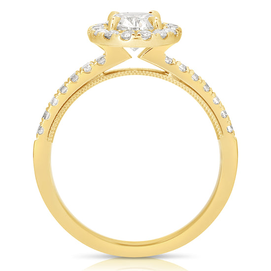 1 CT CENTER OVAL HALO DIAMOND ENGAGEMENT RING
