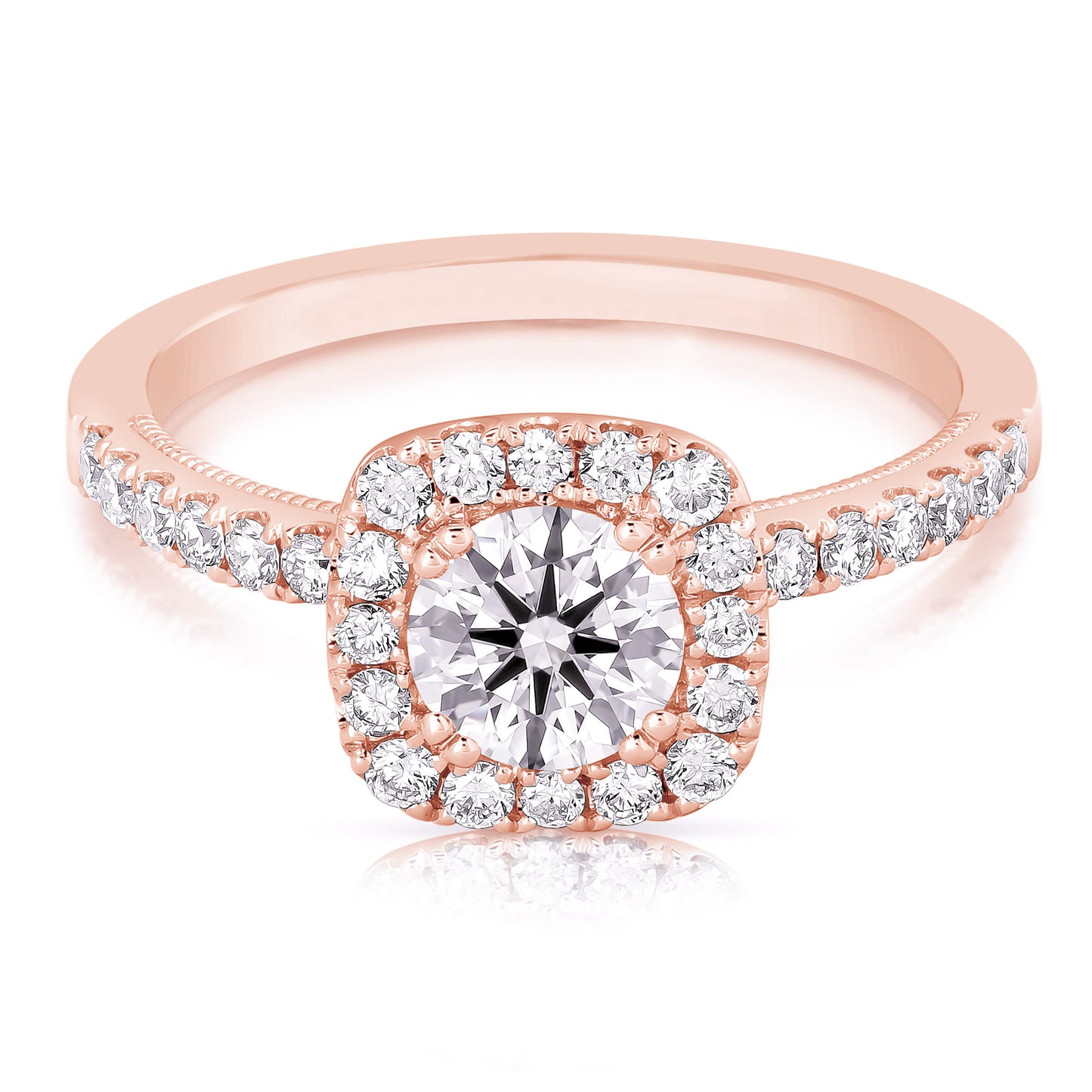 Load image into Gallery viewer, 3/4 CT CENTER ROUND CUSHION HALO DIAMOND ENGAGEMENT RING
