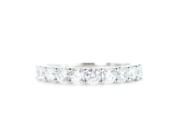 Micro Pavé One Carat Diamond Ring in 18K White Gold