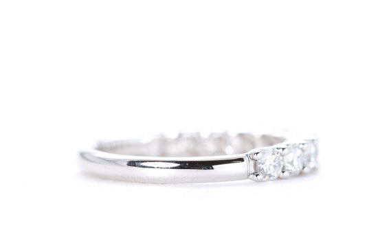 Micro Pavé One Carat Diamond Ring in 18K White Gold