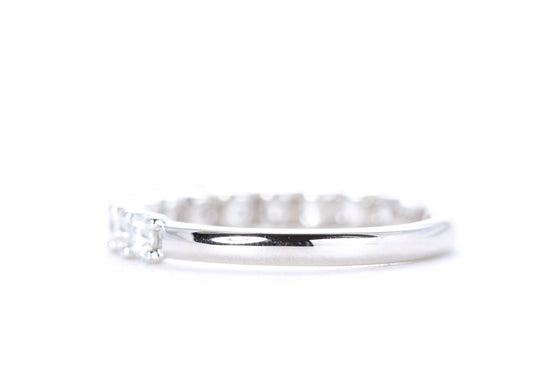 Micro Pavé One Carat Diamond Ring in 18K White Gold