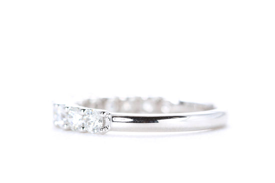 Micro Pavé One Carat Diamond Ring in 18K White Gold