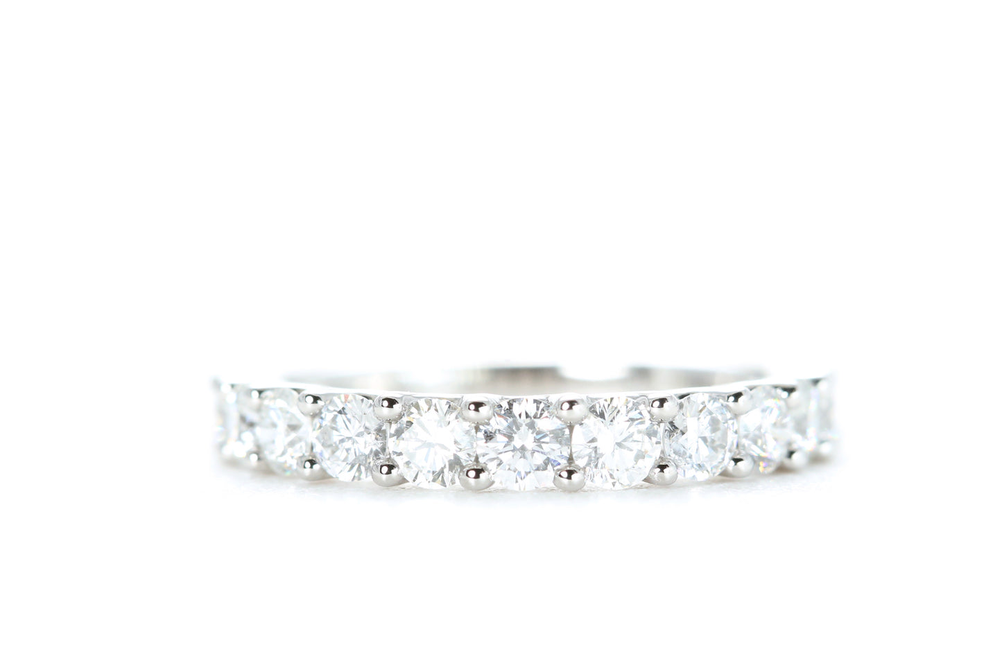 Micro Pavé One Carat Diamond Ring in 18K White Gold